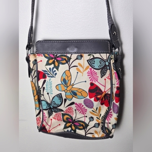Lily Bloom Butterfly Crossbody Purse Bag, Magnetic And Zipper Close - Picture 5 of 6